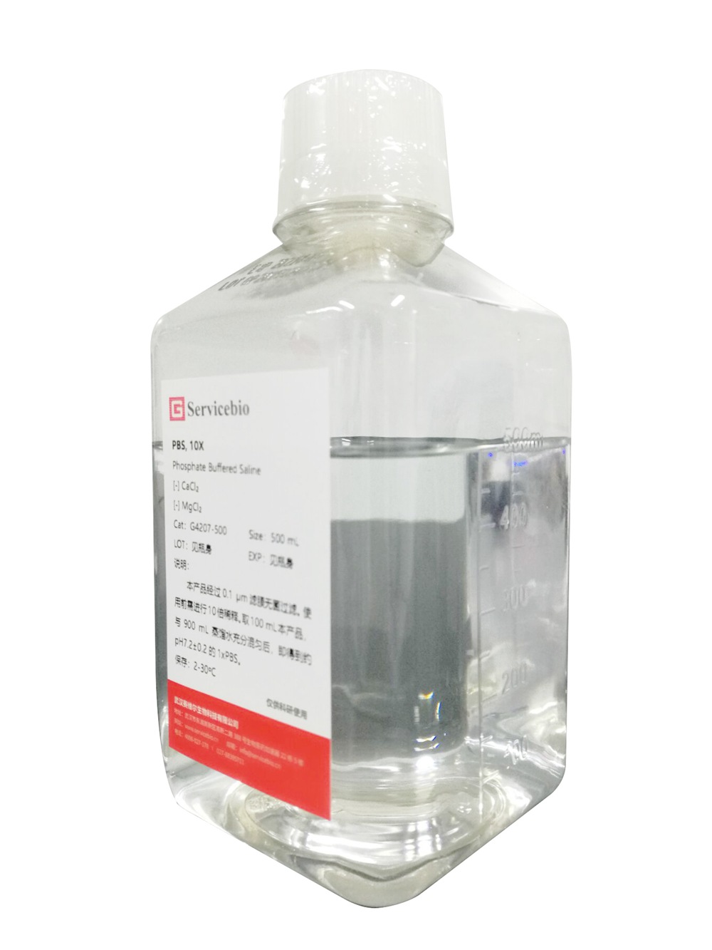 G4207-500ML PBS 10 × Líquido salino tamponado de fosfato 500ml para buffer ihc